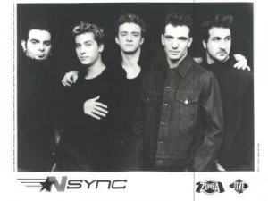 Old 'N Sync promo photo, note Timberlake's curly mug
