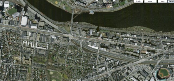 BU's Charles River Campus, from West to Kenmore Square | picture from Google Maps