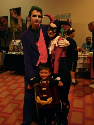 The Joker, Harley Quinn and a young Robin were one of the cutest groups at the convention.