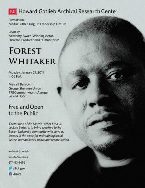 Forest Whitaker's lecture in BU's Metcalf Ballroom