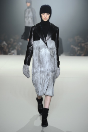 Check the weird balaclava action at Alexander Wang. Bonus points--ankle cozies! Photo via wwd.com.