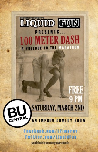 Promotional poster for the 100 Meter Dash. | Image courtesy of Liquid Fun