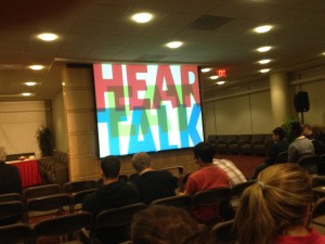 Students eagerly await the beginning of Rhett Talk lectures Monday evening. | Photo by Carly Sitrin