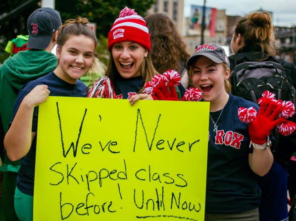 HOBU captures every day moments, and sometimes the more exciting ones, like when the Ellen Degeneres Show filmed on Marsh Plaza. | Photo courtesy of the Humans of Boston University Facebook page
