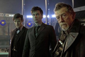 Matt Smith, David Tennant, and John Hurt as The Doctor. Photo courtesy of BBC