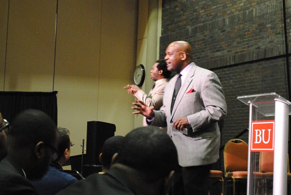Dean Elmore facilitated the event and discussed his connection to Martin Luther King Day