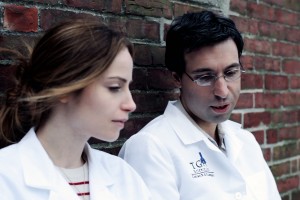 Alex Karpovsky and Jaime Ray Newman share an intimate moment in Rubberneck | Photo courtesy of rubberneckfilm.com