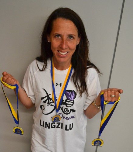 Jennifer Carter-Battaglino, a BU Residence Life hall director and marathon PDP coach, will run her fourth Boston Marathon this year for Lu Lingzi. | Photo by Cecilia Weddell