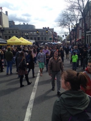 Crowd enjoying a day at the Mayfair festival