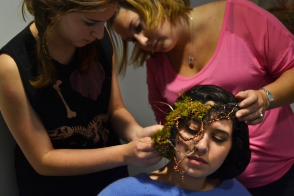 Witch Abi Oshins (SED '15) gets her mask adjusted | Photo by Alene Bouranova
