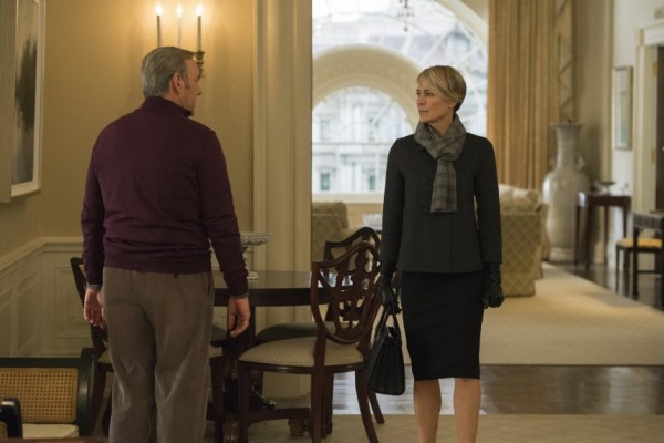 Robin Wright as Claire Underwood breaks ties with her husband. Photo courtesy of Netflix. 