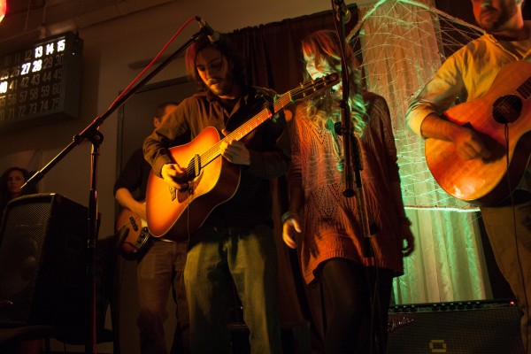 Kelsey Crawford, Charlie Gargano, and Matt Gargano of Low Key (Shane Prescott and Cord West not pictured). | Photo by Kylie Obermeier.