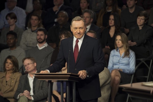 Kevin Spacey as Frank Underwood on the campaign trail. Photo courtesy of Netflix. 