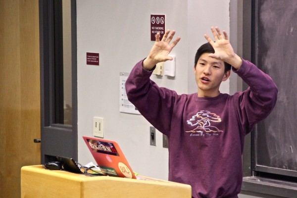 Student Government President Andrew Cho __________.