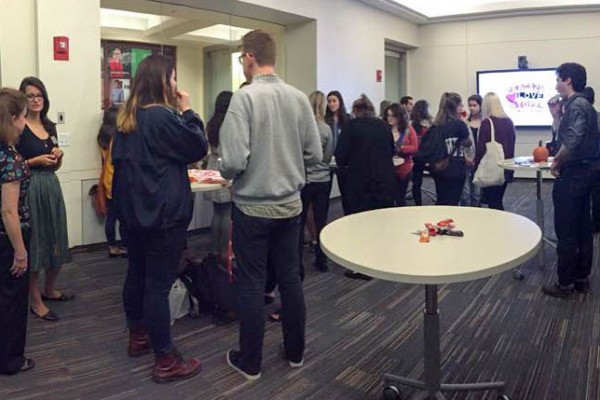 The crowd gathered for the domestic violence panel in Questrom on Friday, November 6, 2015. | Photo Courtesy TKTK